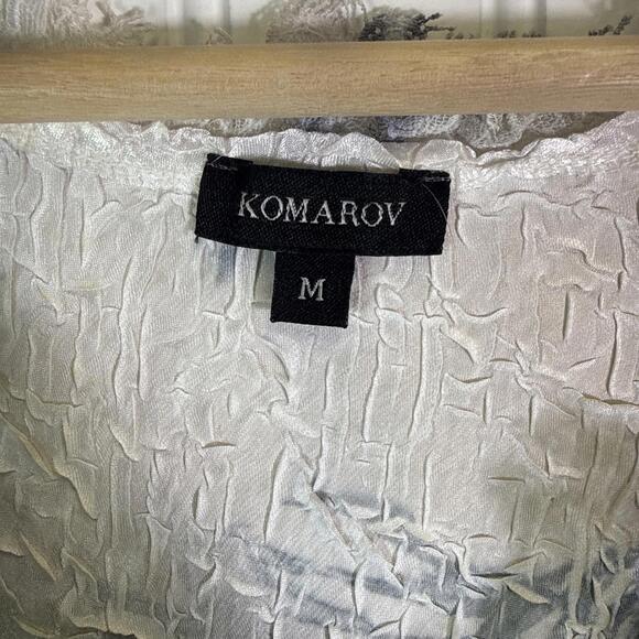 Vintage Komarov Outfit Skirt Top M Leopard Print Crinkle Y2k Midi Lace Animal - Picture 3 of 9